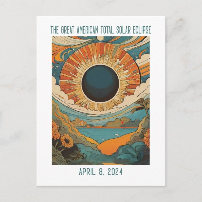 ANPASSADE: ECLIPSE ÖVER SJÖ VYKORT (Framsida)