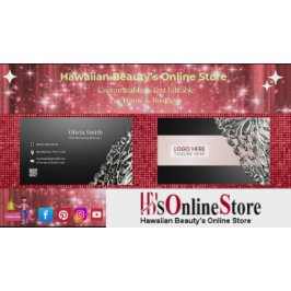 Anpassade Editable Elegant Black-Affärskort Visitkort