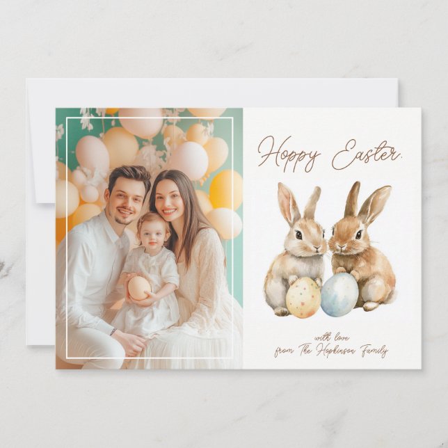 Anpassade 🐇 Egg-stra Cute Hoppy Påsk Julkort (Framsida)
