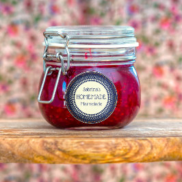 Anpassade Elegant Blue Homemade Marmelade Klistermärke
