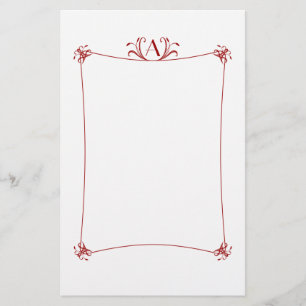 Anpassade Elegant Gräns med monogram Brevpapper