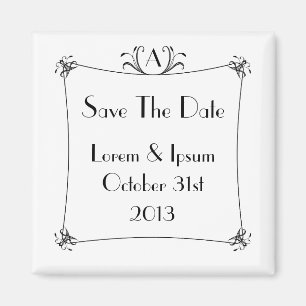 Anpassade Elegant Gräns med monogram Magnet