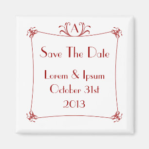 Anpassade Elegant Gräns med monogram Magnet