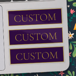 Anpassade elegant | Guld och djup Lila Klistermärken