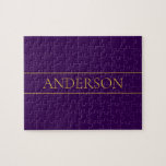 Anpassade elegant | Guld och djup Lila Pussel<br><div class="desc">Elegantens anpassade,  redigera design som du vill!</div>