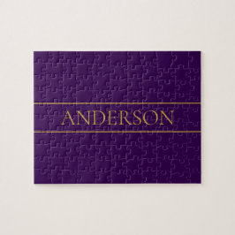 Anpassade elegant | Guld och djup Lila Pussel