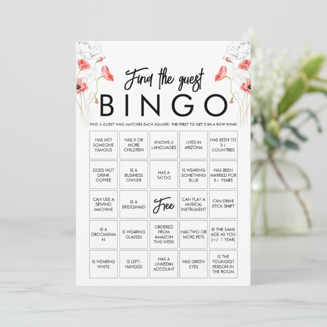 Anpassade Elegant-jokertecken för Bingo-spel Inbjudningar (Stående Fram)