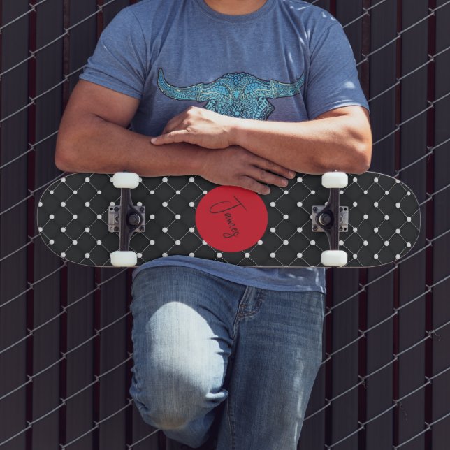 Anpassade Elegant Polkadot Mönster Mini Skateboard Bräda 18,5 Cm (Utomhus 3)