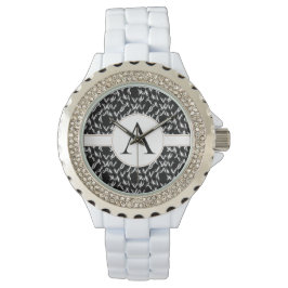 Anpassade Elegant Svartvit Abstrakt Mono Armbandsur