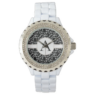 Anpassade Elegant Svartvit Abstrakt Mono Armbandsur