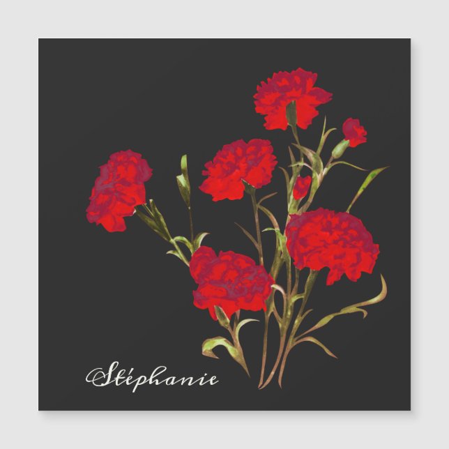 Anpassade Elegant Vintage Blommigt Red Carnation (Framsida)