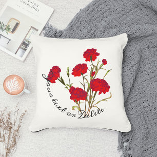 Anpassade Elegant Vintage Blommigt Red Carnation Kudde