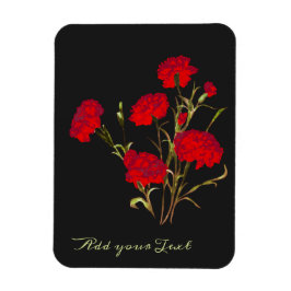 Anpassade Elegant Vintage Blommigt Red Carnation Magnet