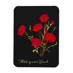 Anpassade Elegant Vintage Blommigt Red Carnation Magnet