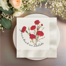 Anpassade Elegant Vintage Blommigt Red Carnation