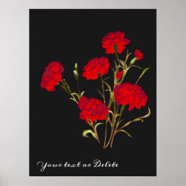 Anpassade Elegant Vintage Blommigt Red Carnation Poster