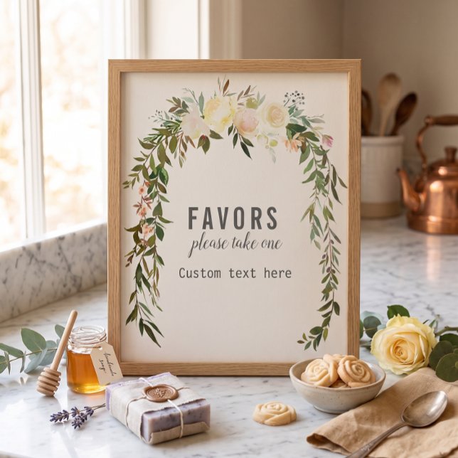 Anpassade Eleganta Favor Rose Baby Sprinkle Shower Poster (Skapare uppladdad)