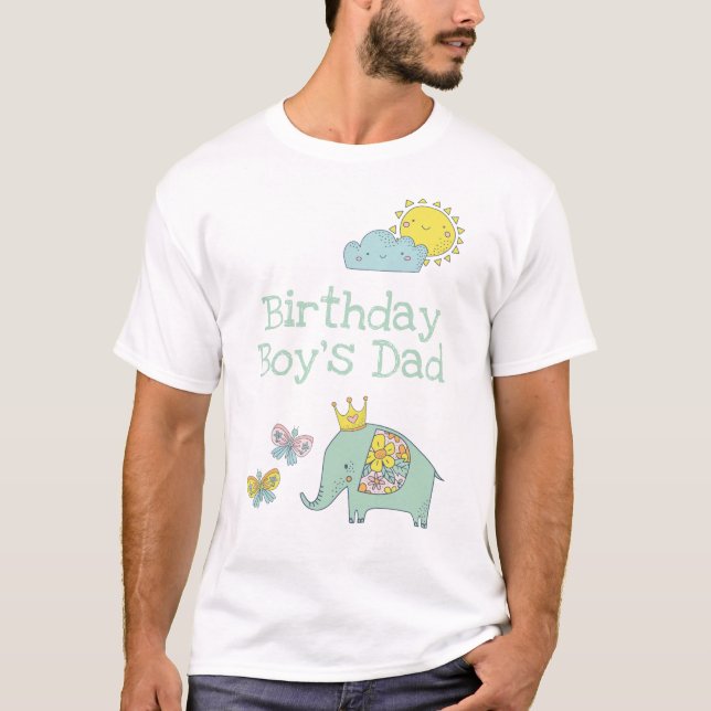 Anpassade Elephant and Butterflies Birthday T Shirt (Framsida)