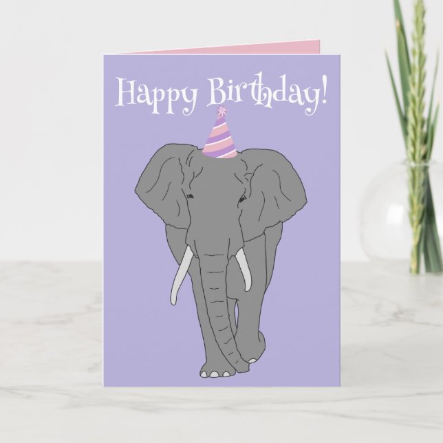 Anpassade Elephant Birthday Kort (Framsida)