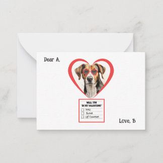 Anpassade engelska Foxhound Hund Valentine Card Anteckningskort