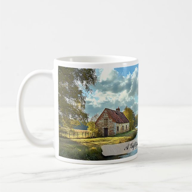 Anpassade Engelska landskapet på landsbygden Kaffemugg (Vänster)