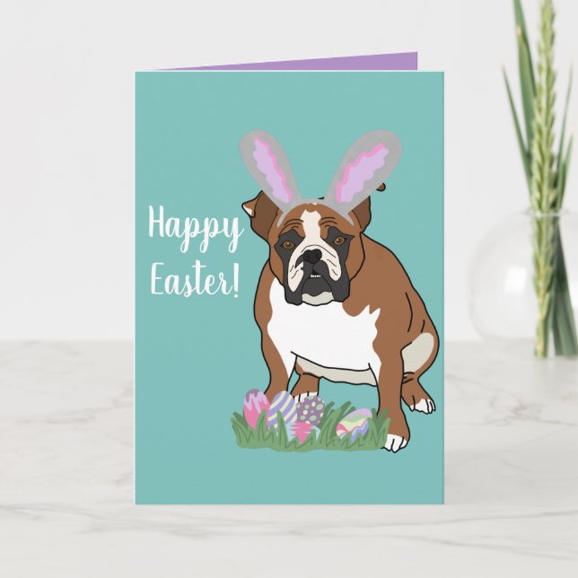Anpassade English Bulldog Påsk Kort (Framsida)