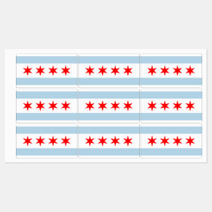 Anpassade etiketter för Chicago stadsflagga