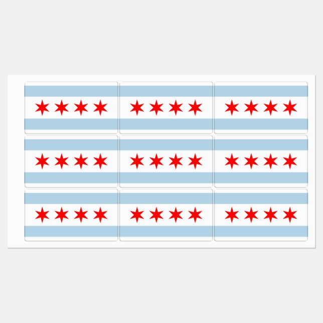 Anpassade etiketter för Chicago stadsflagga (Ark)
