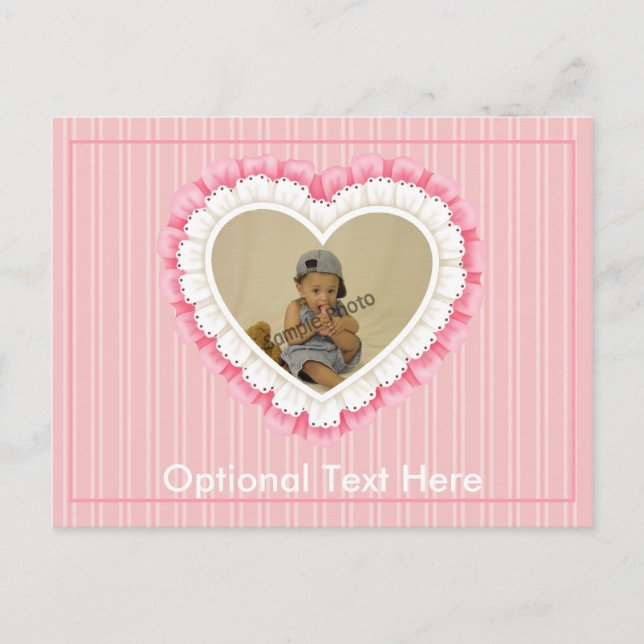 Anpassade Eyelet Snöre Heart vykort (Framsida)