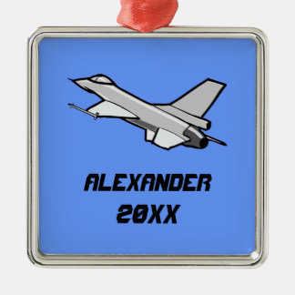 Anpassade F16: Bekämpning av falskt mönster Julgransprydnad Metall