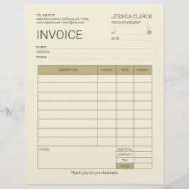 Anpassade Faktura för terapeuter och rådgivare Brevhuvud