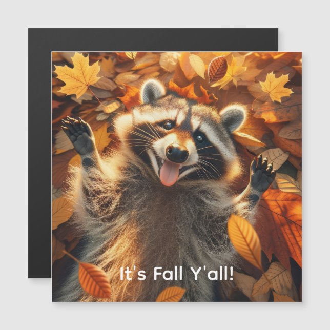 Anpassade Fall Fånig Raccoon (Fram/baksida)