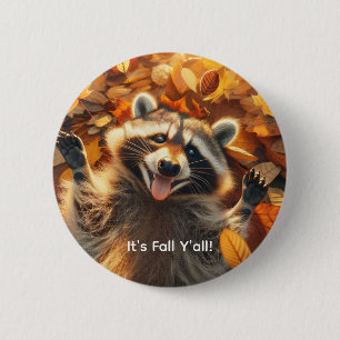 Anpassade Fall Fånig Raccoon Knapp