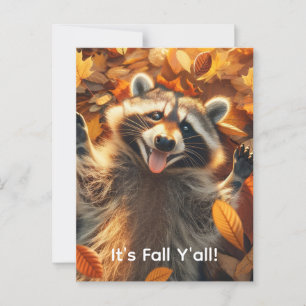Anpassade Fall Fånig Raccoon Vykort