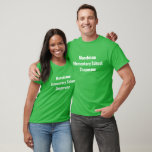 Anpassade Fält Resa Chaperone Grönt T Shirt<br><div class="desc">Anpassa dina egna t-shirts med skolans förskola,  grundskola eller mitten med skolans grönt i färg för fält resor och andra skolarrangemang med föräldrafrivilliga som spår och fält.</div>