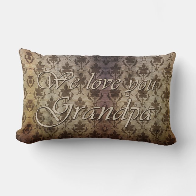 Anpassade Fam Photo Pillow in Damask and  Lumbarkudde (Framsida)