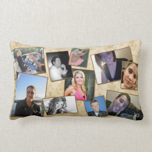 Anpassade Fam Photo Pillow in Damask and Lumbarkudde