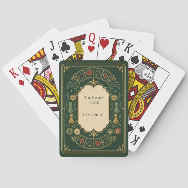 Anpassade familjespelkvällskort casinokort (Baksidan)