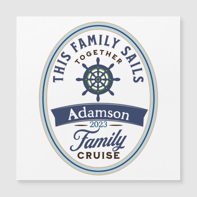 Anpassade Family Cruise Magnet (Framsida)
