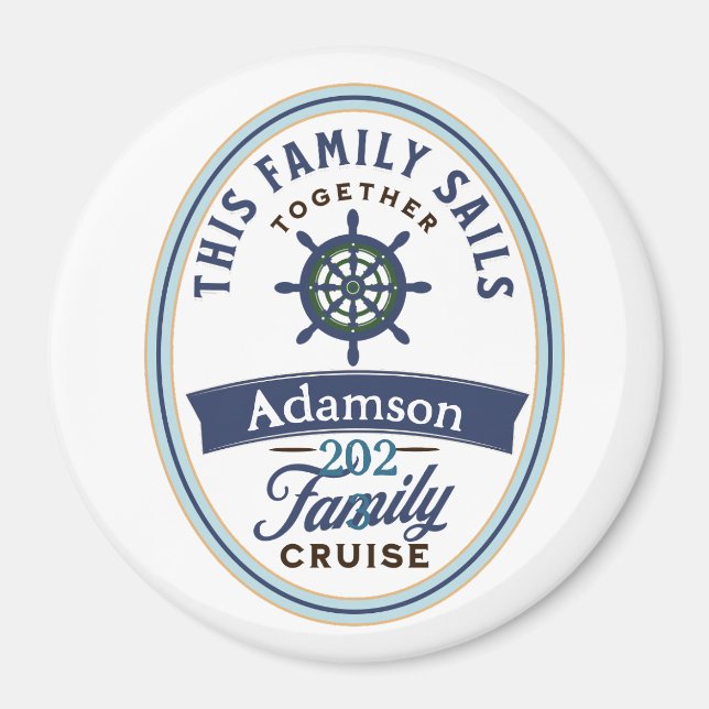 Anpassade Family Cruise Magnet (Framsidan)