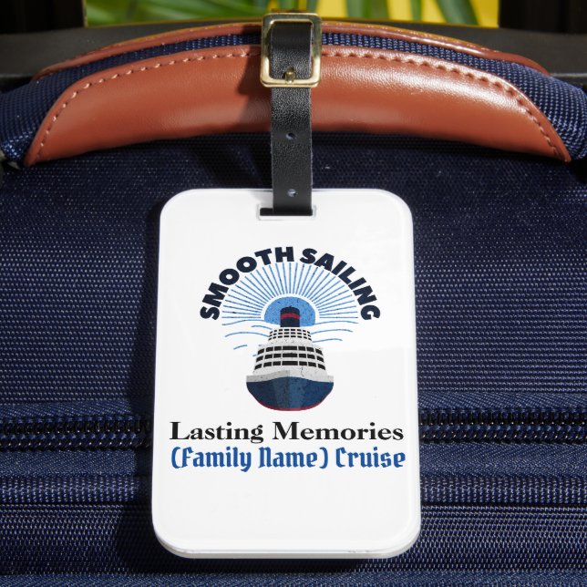 Anpassade Family Cruise Vacation Smooth Sailing Bagagebricka (Framsida Insitu 2)