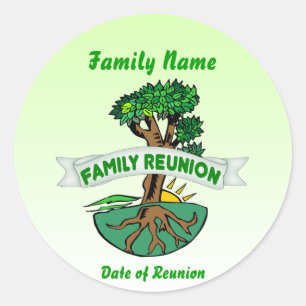 Anpassade Family Reunion-stickers Runt Klistermärke