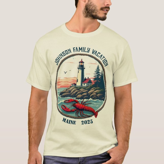 Anpassade Family Vacation T-Shirt-Maine T Shirt (Framsida)