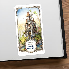 Anpassade Fantasy Castle Bookplate Fraktsedel