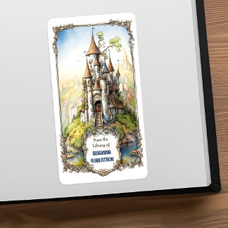 Anpassade Fantasy Castle Bookplate Fraktsedel