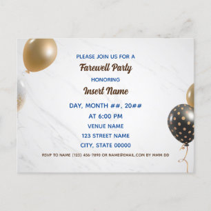 Anpassade farewell pension party vykort