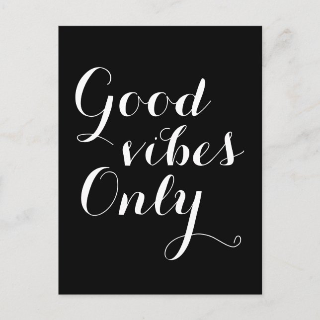 Anpassade Färg Good Vibes Endast Motivational Vykort (Framsida)