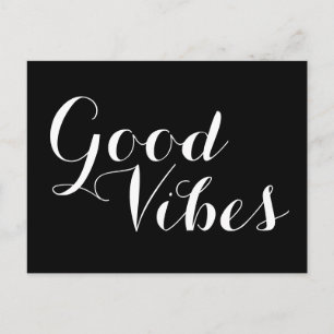 Anpassade Färg Good Vibes Lycklig upplyftning Vykort