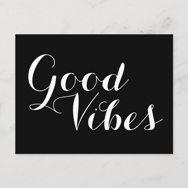 Anpassade Färg Good Vibes Lycklig upplyftning Vykort (Framsida)