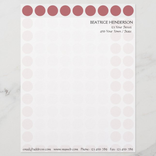Anpassade Färg Polka dots Mönster i Vita Brevhuvud (Framsida)